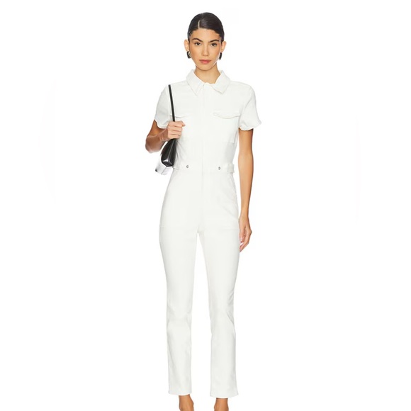 NWOT Good American Fit For Success Jumpsuit in White Size 0